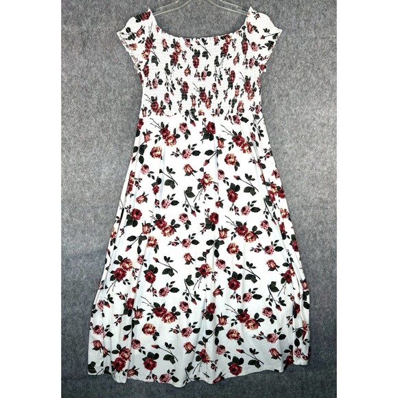 J for Justify Womens Floral Maxi Dress Smocked Size XL Sleeveless Asymmetrical - Picture 5 of 10
